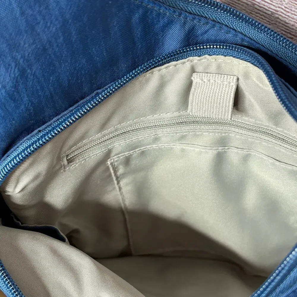 Baggallini Blue Crossover Crossbody Lightweight Pocket Zipper Travel Bag New